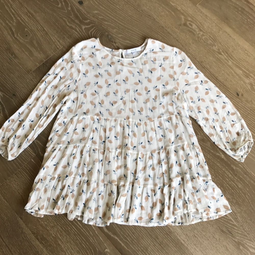 RO&DE 3/4 Sleeve Babydoll Printed Top Sz Med